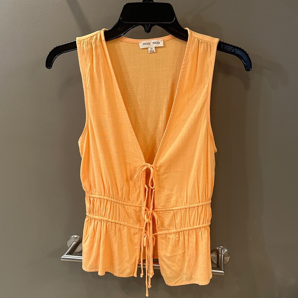 Mossimo Supply Co. Women's Orange Tie-Front Blouse
